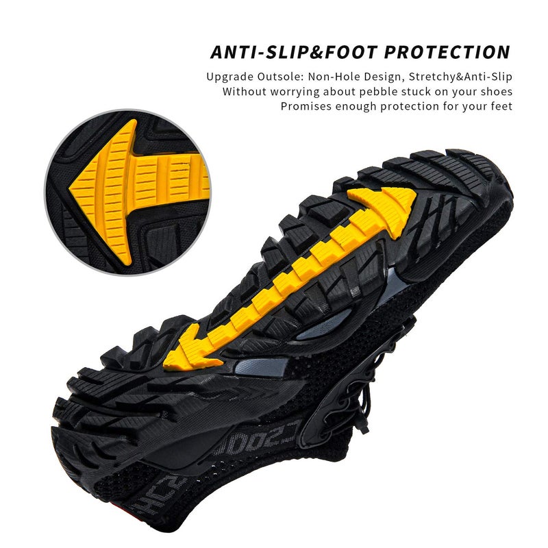 SOBASO Women's Water Shoes Men -Quick Dry Water Hiking Beach Aqua Shoes for Boating Swim Surf All Black - Image 5